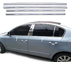 Нижня окантовка вікон (молдінги) для Volkswagen Passat B6 2005-2012 (Хром-нерж, 4шт) TAN24