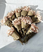 Маленькі букети із стабілізованої персикової гортензії для декору, фото, епоксидки, рукоділля, подарунків.