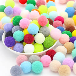 Помпони оксамитові 8 мм +-100 шт. Різні кольори