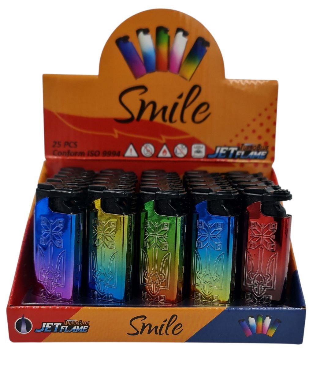 Запальнички Smile Turbo Jet ВСУ Тризуб Метал, 25 шт, фото 1