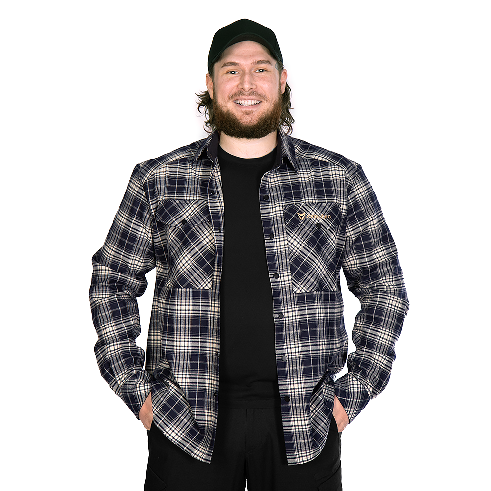 Сорочка “Буревій” (темно-синій / білий, логотип Tan) — картата, фото 1