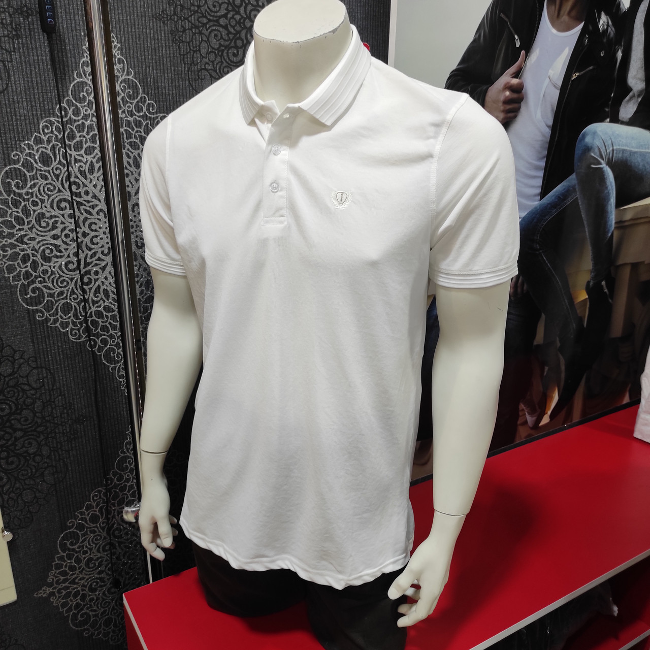 Футболка поло чоловіча короткий рукав бавовна гудзики XL  біла, фото 1