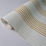 Шпалери вінілові 0.53 × 10.05 м Marburg Scandinavian Vintage 51615, білі з жовтими смужками для спальні, вітальні, фото 2