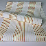 Шпалери вінілові 0.53 × 10.05 м Marburg Scandinavian Vintage 51615, білі з жовтими смужками для спальні, вітальні, фото 6