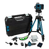 Лазерний рівень 4д зі штативом та пультом на 16 ліній Max Light Акумуляторний нівелір з дисплеєм у кейсі, фото 10