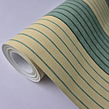 Шпалери вінілові 0.53 × 10.05 м Marburg Scandinavian Vintage 51608, жовто-зелені в смужку для кухні, дитячої, вітальні, фото 2