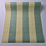 Шпалери вінілові 0.53 × 10.05 м Marburg Scandinavian Vintage 51608, жовто-зелені в смужку для кухні, дитячої, вітальні, фото 3