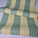 Шпалери вінілові 0.53 × 10.05 м Marburg Scandinavian Vintage 51608, жовто-зелені в смужку для кухні, дитячої, вітальні, фото 4