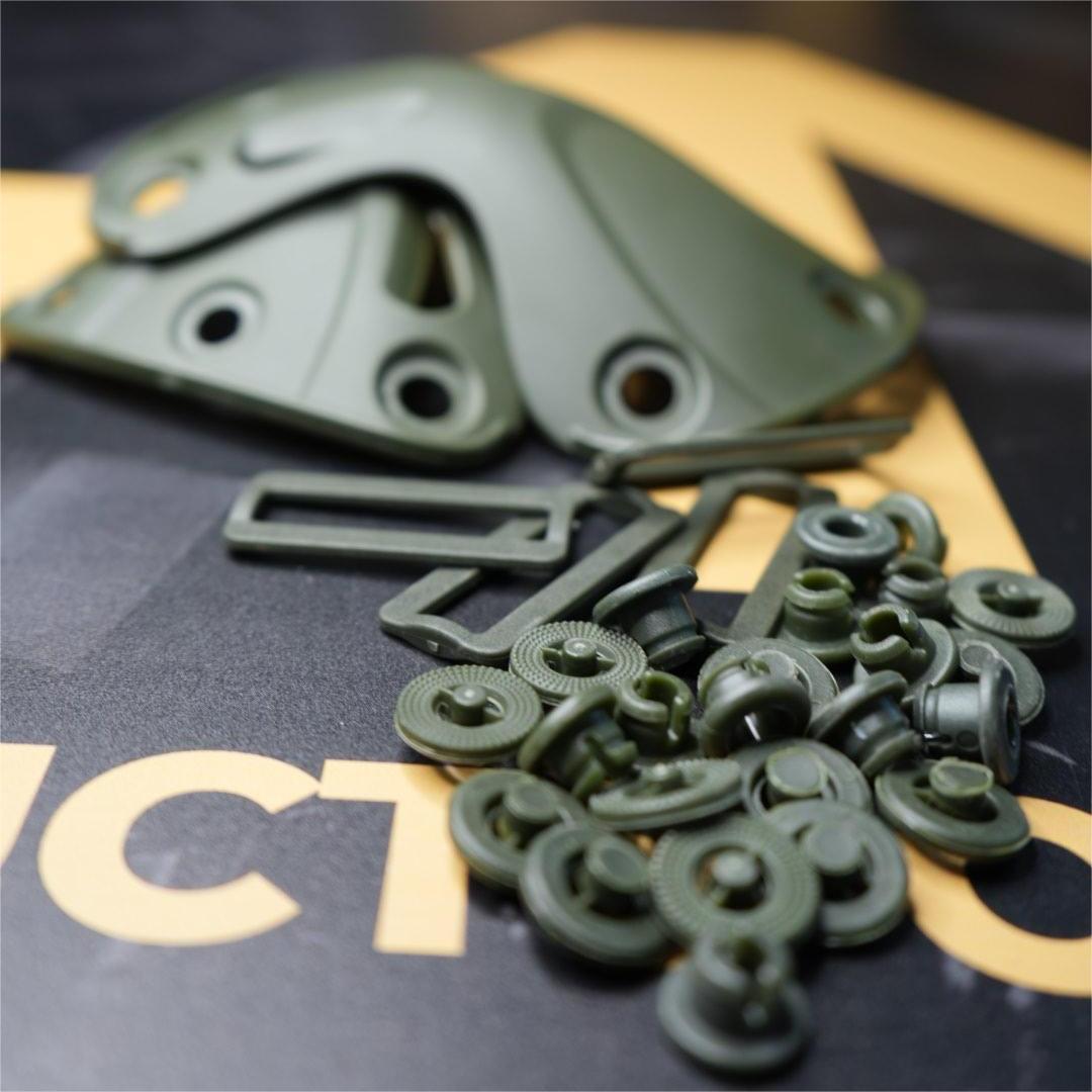 Комплект фурнітури для тактичних налокітників AMM олива, фото 1