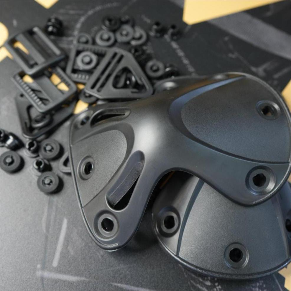 Комплект фурнітури для тактичних налокітників AMM чорний, фото 1