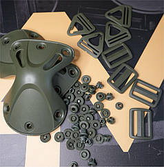 Комплект фурнітури для тактичних наколінників AMM олива