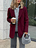Жіноче пальто жакет прямого крою з кашеміру з відкладним коміром на ґудзиках (р. 42-46) 6602257Q, фото 6