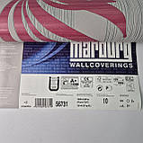 Шпалери вінілові 0.5 × 10 м Marburg Velvet Panels 56731, сірі та рожеві з малюнком листя/гілок для холу, вітальні, фото 6