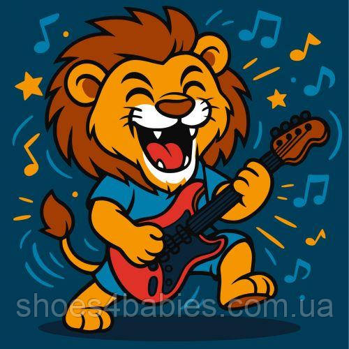 Набір для розпису за номерами "ЛЕВ З ГІТАРОЮ" 25х25