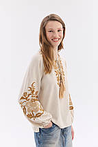 Жіноча вишиванка MEREZHKA "Рута" бежевий орнамент, фото 3