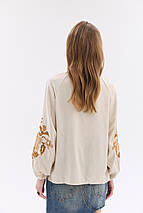 Жіноча вишиванка MEREZHKA "Рута" бежевий орнамент, фото 5