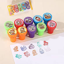 Набір печаток (10 штук) "Лабубу The Monsters Labubu Pop Mart"