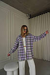 Жіноча кашемірова сорочка у велику клітинку вільного фасону (р. 42-46) 66131111Q, фото 5