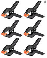 Пластиковий пружинний затискач прищіпка spring clamp 6 шт