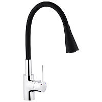 Змішувач кухонний KRONER KRP Küche d-35 гнучкий гусак чорний/хром на гайці