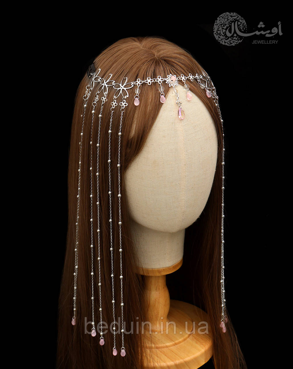 Ельфійська тіара, довга прикраса на волосся "Ellon" аксесуар для фотосесії Aushal Jewellery