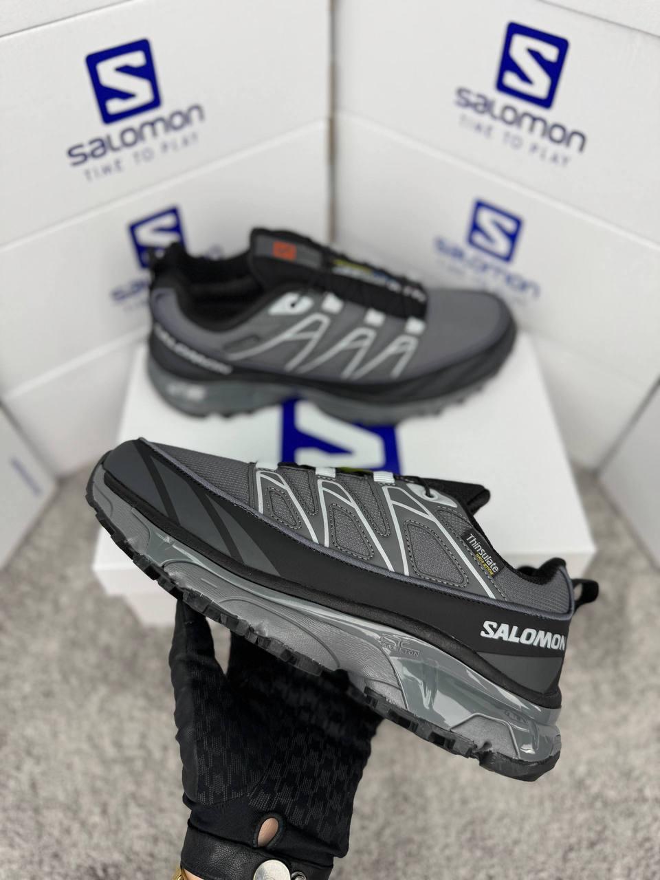 Чоловічі кросівки Salomon XT-6 Expanse Ltr GTX Grey Black, кеди шкіряні текстиль термосірі. Чоловіче взуття