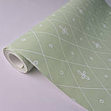 Шпалери вінілові 1.06 × 10.05 м Marburg Versalles XXL 54010, салатові з візерунком для спальні, вітальні, холу, фото 2