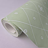 Шпалери вінілові 1.06 × 10.05 м Marburg Versalles XXL 54010, салатові з візерунком для спальні, вітальні, холу, фото 3