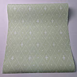 Шпалери вінілові 1.06 × 10.05 м Marburg Versalles XXL 54010, салатові з візерунком для спальні, вітальні, холу, фото 5