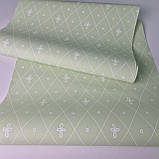 Шпалери вінілові 1.06 × 10.05 м Marburg Versalles XXL 54010, салатові з візерунком для спальні, вітальні, холу, фото 4