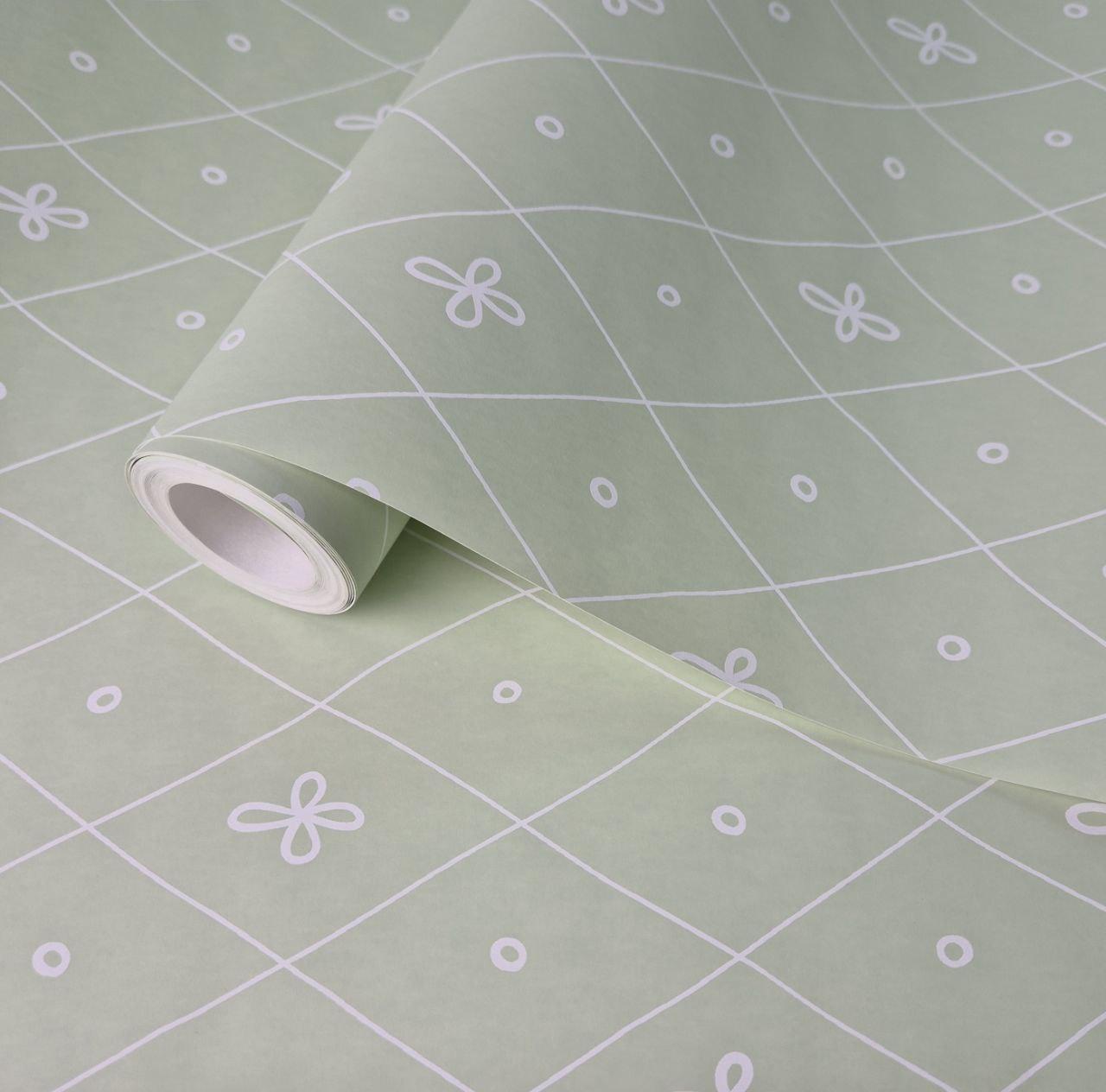 Шпалери вінілові 1.06 × 10.05 м Marburg Versalles XXL 54010, салатові з візерунком для спальні, вітальні, холу, фото 1