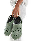 Утеплені клоги Crocs сабо з хутром 43-44 (m10/w12 US) 28,5 см Зелений 1159841699, фото 6