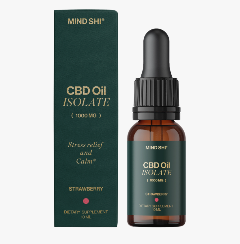 Олія CBD Oil Isolate Mind Shi 1000 мг Полуниця Strawberry 10 мл, фото 1