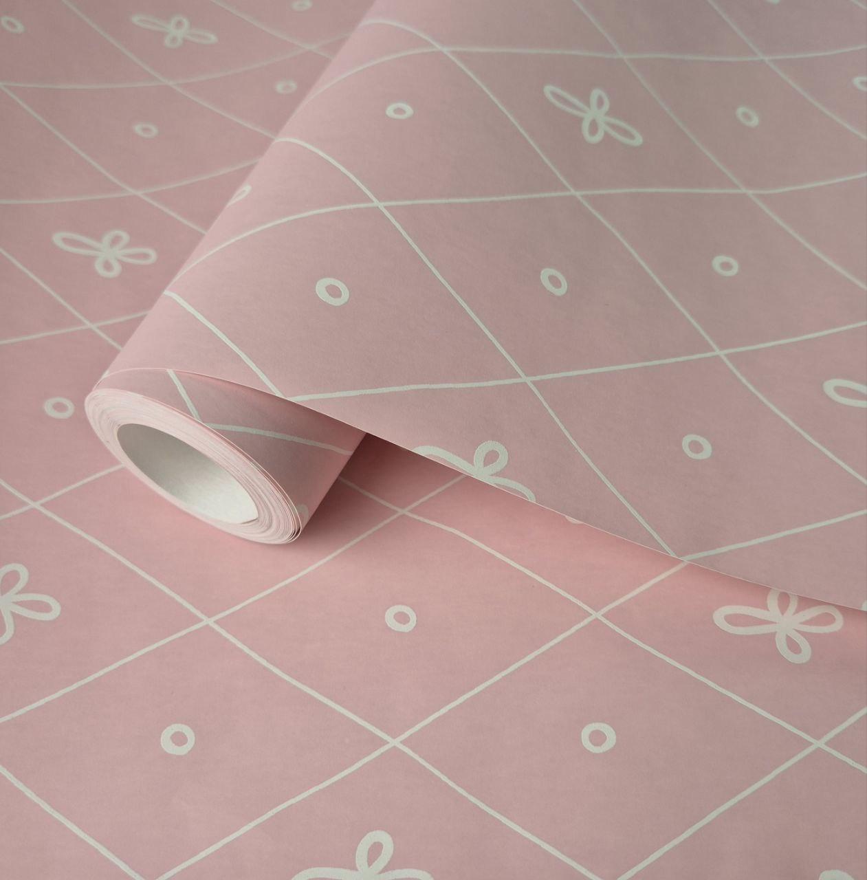 Шпалери вінілові 0.53 × 10.05 м Marburg 4 Woman 54008, рожеві з візерунком для спальні, вітальні, холу, фото 1