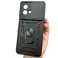 Чохол для Motorola G84 протиударний чохол зі шторкою для камери чорний