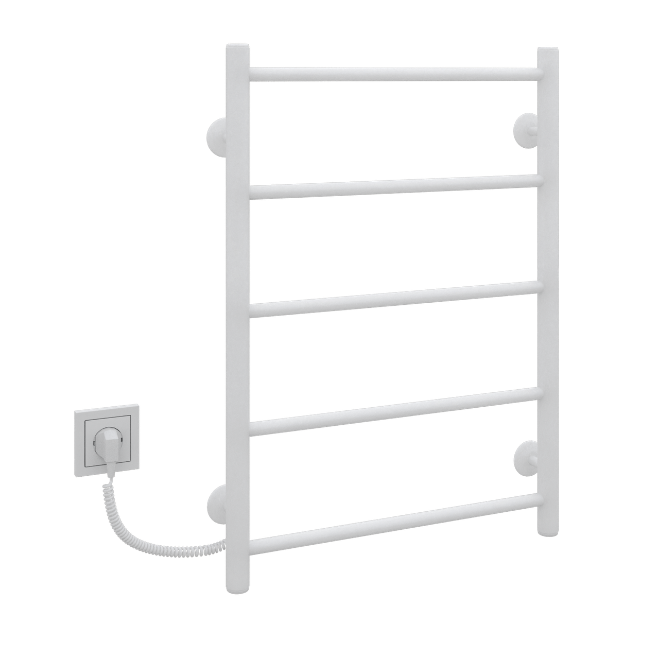 Рушникосушарка Драбинка Пряма 700х500/5 ЕL кноп. біл., фото 1