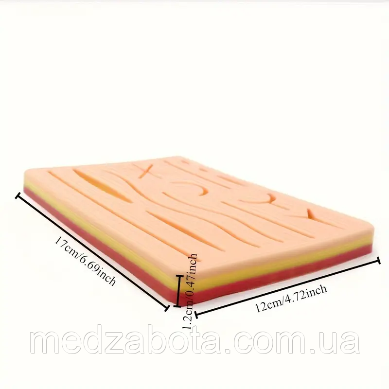 Силіконова модель для тренування шкірних швів трьохшарова, фото 1