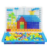 Мозаика детская набор 832 шт с кейсом крышкой игровым полем и схемами для сборки