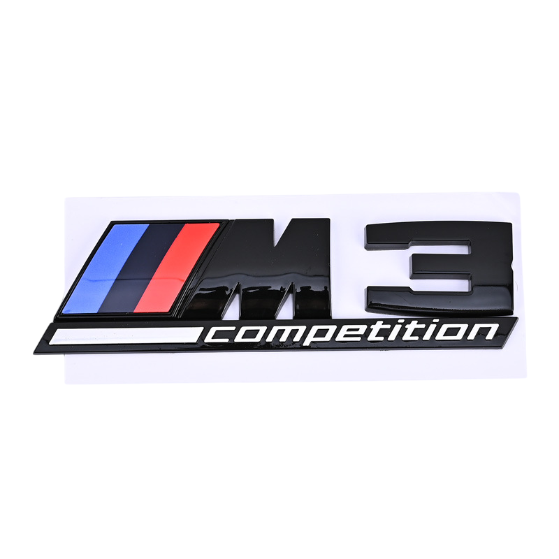 Емблема напис M3 competition для BMW чорна глянцева пластик (на скотчі), фото 1