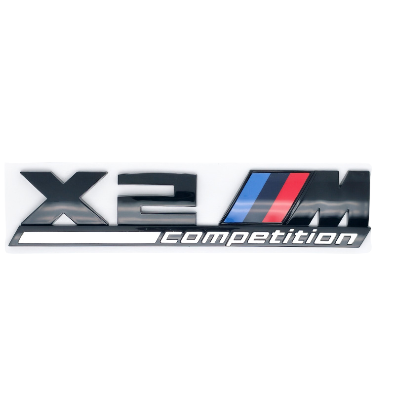 Емблема напис X2M competition для BMW чорна глянцева пластик (на скотчі), фото 1