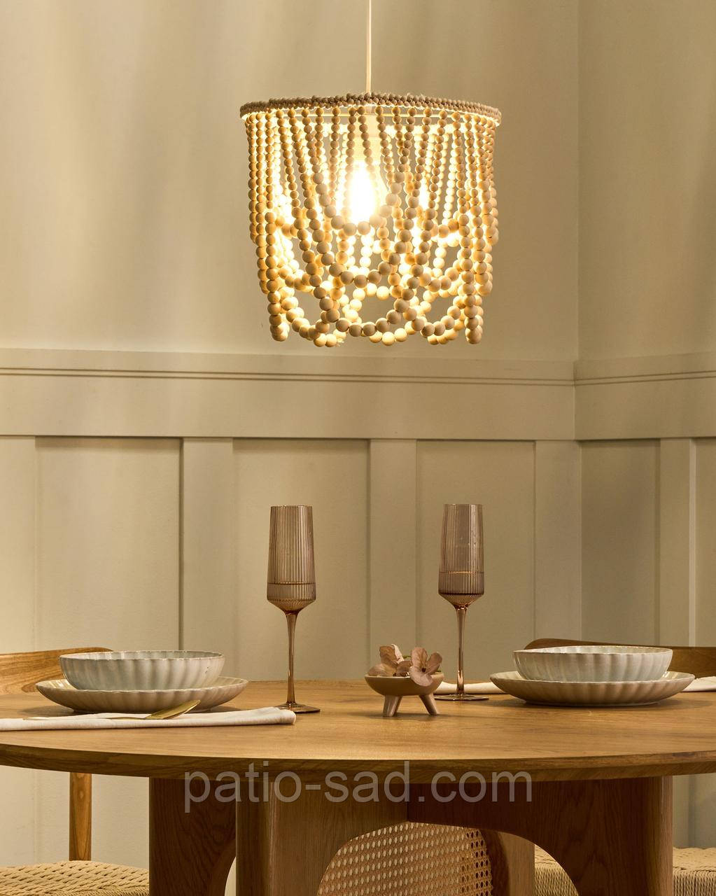 Люстра PUSWELI із дерева, світло-коричнева, фото 1