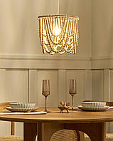 Люстра PUSWELI із дерева, світло-коричнева