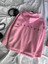 Жіноче худі тепле; Колір: чорний, меланж, білий, рожевий; Розміри — оверсайз (42-46) ;