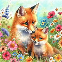 Діамантова мозаїка. Картина на підрамнику Лісова ніжність, 30х30см