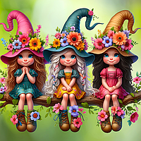 Діамантова мозаїка. Картина на підрамнику Феї-подружки, 30х30см