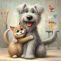 Діамантова мозаїка. Картина на підрамнику Творча дружба, 30х30см