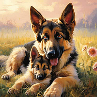 Діамантова мозаїка. Картина на підрамнику Разом сильніші, 30х30см