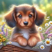 Діамантова мозаїка. Картина на підрамнику Підем гуляти! , 30х30см