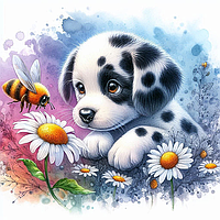 Діамантова мозаїка. Картина на підрамнику Давай дружити, 30х30см