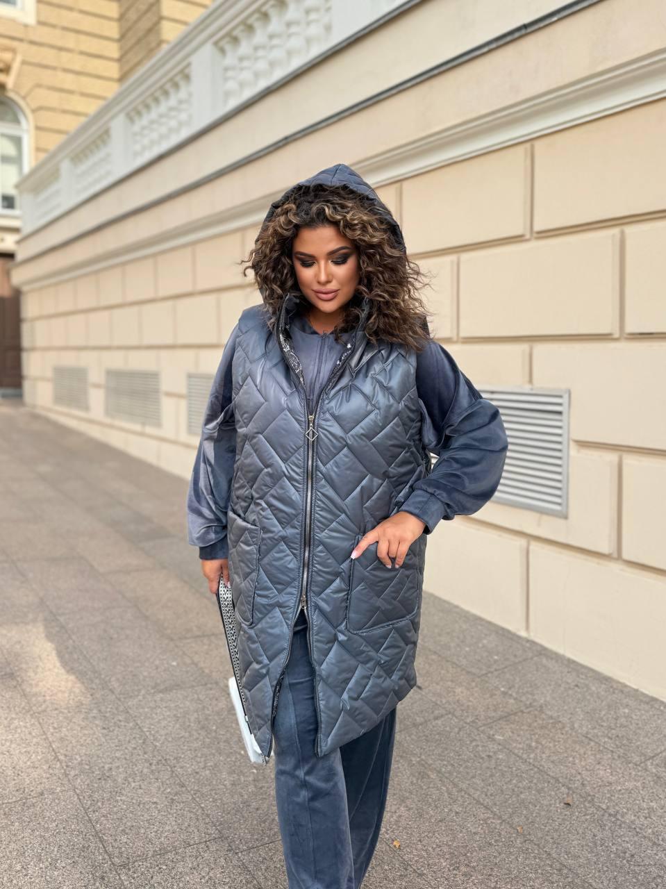 Жіноча жилетка; Колір: чорний, графіт, шоколад; Розмір: 48-50,52-54,56-58;, фото 1